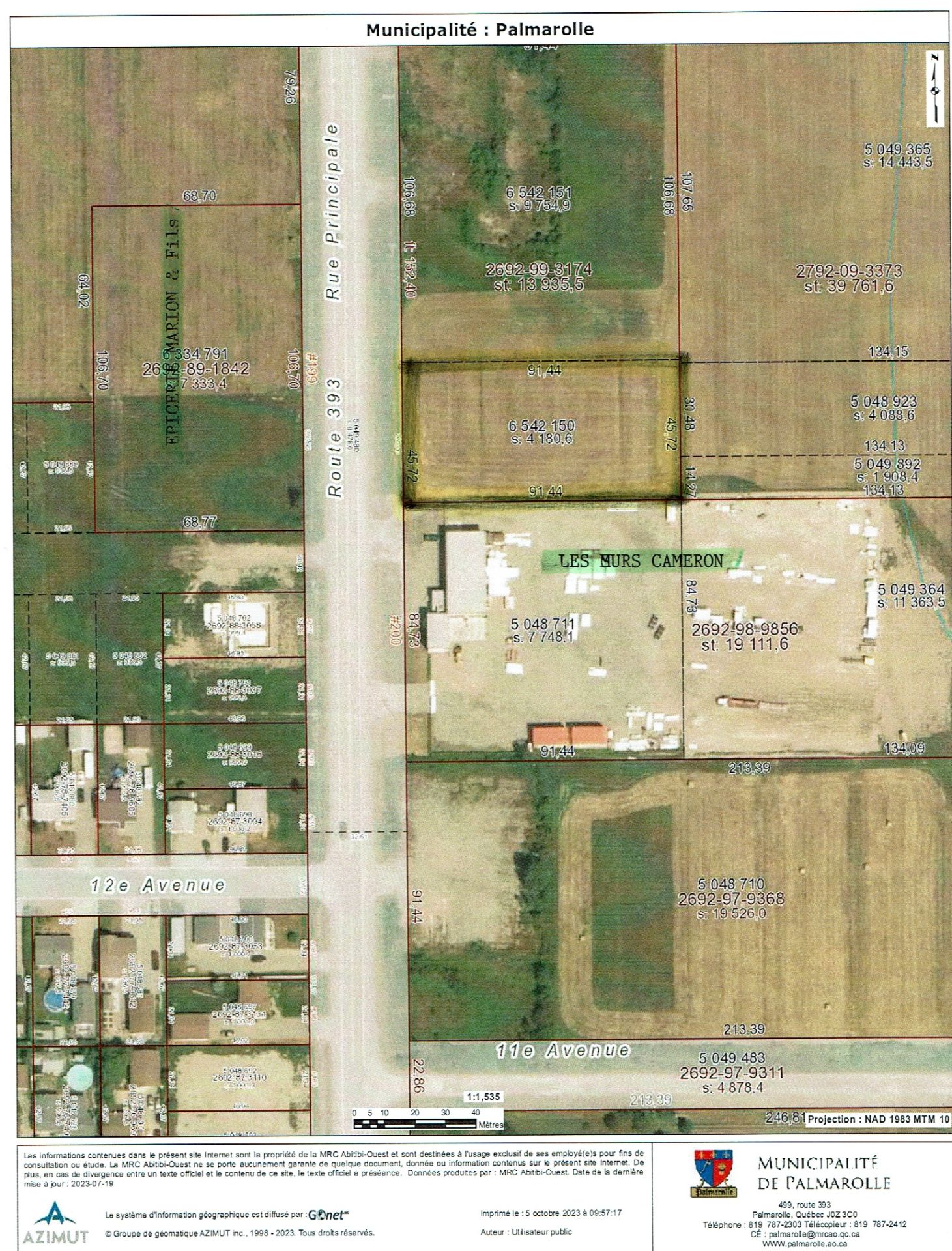 Propriétés 1 Route 393 Palmarolle Les immeubles EXCELL