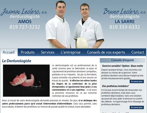 Site de Leclerc denturologiste